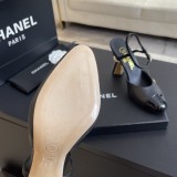 シャネル靴 CHANEL 2024新作 パールハイヒールスリッパ