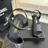 シャネル靴 CHANEL 2024新作 ロープロンバスプラットフォームウェッジサンダル