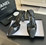 シャネル靴 CHANEL 2024新作 厚底ヒール スクエアトゥ カラーブロック 万能 ハイヒール バックスリップ レディース サンダル