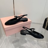 ミュウミュウ靴 Miu Miu 2024新作 スティレットとブロックヒールのメリージェーン サンダル