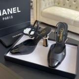 シャネル靴 CHANEL 2024新作 パールハイヒールスリッパ