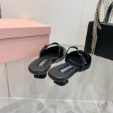 ミュウミュウ靴 Miu Miu 2024新作 春夏のポインテッドトゥキトゥンヒールトゥシューズとトゥサンダル