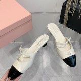 ミュウミュウ靴 Miu Miu 2024新作 春夏のポインテッドトゥキトゥンヒールトゥシューズとトゥサンダル