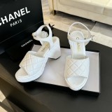 シャネル靴 CHANEL 2024新作 ロープロンバスプラットフォームウェッジサンダル