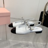 ミュウミュウ靴 Miu Miu 2024新作 スティレットとブロックヒールのメリージェーン サンダル