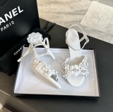 シャネル靴 CHANEL 2024新作 スティレットカメリアサンダル