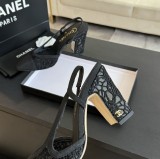 シャネル靴 CHANEL 2024新作 厚底ヒール スクエアトゥ カラーブロック 万能 ハイヒール バックスリップ レディース サンダル