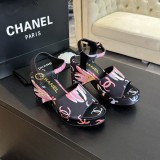 シャネル靴 CHANEL 2024新作 ロープロンバスプラットフォームウェッジサンダル