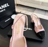 シャネル靴 CHANEL 2024新作 厚底ヒール スクエアトゥ カラーブロック 万能ハイヒール バックスリップ レディースサンダル