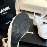 シャネル靴 CHANEL 2024新作 ロープロンバスプラットフォームウェッジサンダル