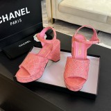 シャネル靴 CHANEL 2024新作 ロープロンバスプラットフォームウェッジサンダル