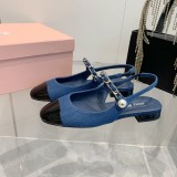 ミュウミュウ靴 Miu Miu 2024新作 スティレットとブロックヒールのメリージェーン サンダル