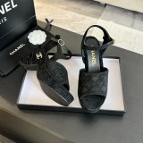 シャネル靴 CHANEL 2024新作 ロープロンバスプラットフォームウェッジサンダル