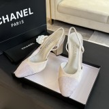 シャネル靴 CHANEL 2024新作 厚底ヒール スクエアトゥ カラーブロック 万能ハイヒール バックスリップ レディースサンダル