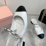 ミュウミュウ靴 Miu Miu 2024新作 スティレットとブロックヒールのメリージェーン サンダル