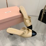 ミュウミュウ靴 Miu Miu 2024新作 春夏のポインテッドトゥキトゥンヒールトゥシューズとトゥサンダル