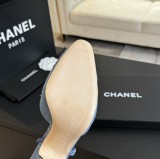 シャネル靴 CHANEL 2024新作 厚底ヒール スクエアトゥ カラーブロック 万能ハイヒール バックスリップ レディースサンダル