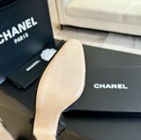 シャネル靴 CHANEL 2024新作 厚底ヒール スクエアトゥ カラーブロック 万能ハイヒール バックスリップ レディースサンダル