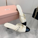 ミュウミュウ靴 Miu Miu 2024新作 春夏のポインテッドトゥキトゥンヒールトゥシューズとトゥサンダル