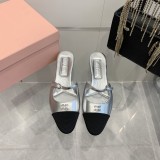 ミュウミュウ靴 Miu Miu 2024新作 春夏のポインテッドトゥキトゥンヒールトゥシューズとトゥサンダル