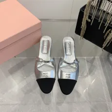 ミュウミュウ靴 Miu Miu 2024新作 春夏のポインテッドトゥキトゥンヒールトゥシューズとトゥサンダル