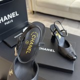 シャネル靴 CHANEL 2024新作 パールハイヒールスリッパ