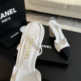 シャネル靴 CHANEL 2024新作 厚底ヒール スクエアトゥ カラーブロック 万能ハイヒール バックスリップ レディースサンダル