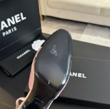 シャネル靴 CHANEL 2024新作 厚底ヒール スクエアトゥ カラーブロック 万能ハイヒール バックスリップ レディースサンダル