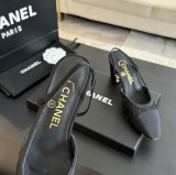 シャネル靴 CHANEL 2024新作 厚底ヒール スクエアトゥ カラーブロック 万能ハイヒール バックスリップ レディースサンダル