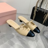 ミュウミュウ靴 Miu Miu 2024新作 春夏のポインテッドトゥキトゥンヒールトゥシューズとトゥサンダル