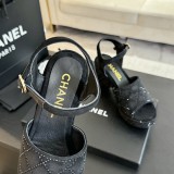 シャネル靴 CHANEL 2024新作 ロープロンバスプラットフォームウェッジサンダル