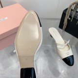 ミュウミュウ靴 Miu Miu 2024新作 春夏のポインテッドトゥキトゥンヒールトゥシューズとトゥサンダル