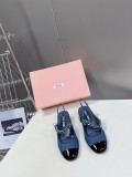 ミュウミュウ靴 Miu Miu 2024新作 クラシックなメリージェーンファッションシューズ