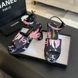 シャネル靴 CHANEL 2024新作 ロープロンバスプラットフォームウェッジサンダル