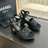 シャネル靴 CHANEL 2024新作 ロープロンバスプラットフォームウェッジサンダル