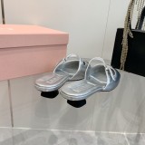 ミュウミュウ靴 Miu Miu 2024新作 春夏のポインテッドトゥキトゥンヒールトゥシューズとトゥサンダル