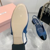 ミュウミュウ靴 Miu Miu 2024新作 スティレットとブロックヒールのメリージェーン サンダル