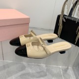 ミュウミュウ靴 Miu Miu 2024新作 春夏のポインテッドトゥキトゥンヒールトゥシューズとトゥサンダル