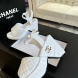 シャネル靴 CHANEL 2024新作 ロープロンバスプラットフォームウェッジサンダル