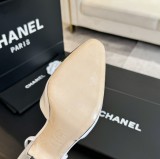 シャネル靴 CHANEL 2024新作 厚底ヒール スクエアトゥ カラーブロック 万能 ハイヒール バックスリップ レディース サンダル