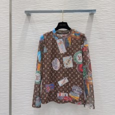 ルイヴィトン服 LOUIS VUITTON 2024新作 プリントロングスリーブTシャツ