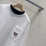 ミュウミュウ服 Miu Miu 2024新作 ピュアコットンTシャツ