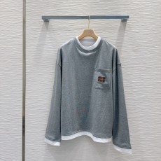 ミュウミュウ服 Miu Miu 2024新作 ピュアコットンTシャツ