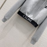 セリーヌ服 CELINE 2024新作 カジュアルなスウェットシャツとパンツのスーツ