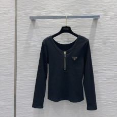 プラダ服 PRADA 2024新作 クラシックなクルーネックジップトップ