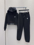 セリーヌ服 CELINE 2024新作 カジュアルなスウェットシャツとパンツのスーツ