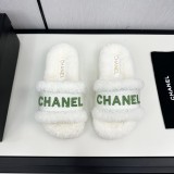 シャネル靴 CHANEL 2024新作 ウールのスリッパ