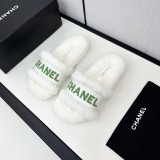 シャネル靴 CHANEL 2024新作 ウールのスリッパ