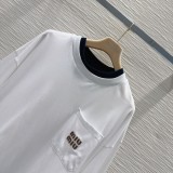 ミュウミュウ服 Miu Miu 2024新作 ピュアコットンTシャツ