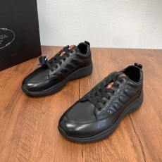 プラダ靴 PRADA 2024新作 レースアップスニーカー